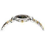 Versace V-Motif Black Dial Two Tone Steel Strap Watch for Women - VERE00518 Authentic Buy Shop Now