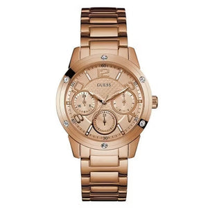 Guess Studio Rose Gold Dial Rose Gold Steel Strap Watch For Women - W0778L3 Authentic Buy Shop Now