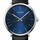 Calvin Klein High Noon Quartz Blue Dial Black Leather Strap Watch for Men - K8M211CN Authentic Buy Shop Now