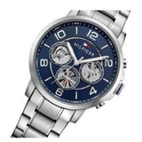 Tommy Hilfiger Keagan Blue Dial Silver Steel Strap Watch for Men - 1791293 Authentic Buy Shop Now
