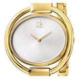 Calvin Klein Impetuous White Dial Gold Steel Strap Watch for Women - K4F2N516 Authentic Buy Shop Now