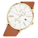 Tommy Hilfiger Jenna Quartz White Dial Brown Leather Strap Watch for Women - 1782073 Authentic Buy Shop Now