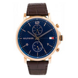 Tommy Hilfiger Daniel Blue Dial Brown Leather Strap Watch for Men - 1710418 Authentic Buy Shop Now