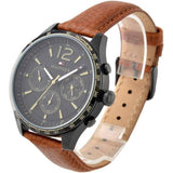 Tommy Hilfiger Gavin Chronograph Quartz Black Dial Brown Leather Strap Watch for Men - 1791470 Authentic Buy Shop Now