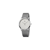 Calvin Klein Minimal White Dial Silver Mesh Bracelet Watch for Men - K3M2112Y Authentic Buy Shop Now