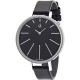 Calvin Klein Equal Black Dial Black Leather Strap Watch for Women - K3E231C1 Authentic Buy Shop Now