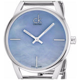 Calvin Klein Stately Blue Mother of Pearl Dial Silver Steel Strap Watch for Women - K3G2312N Authentic Buy Shop Now