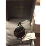 Calvin Klein Graphic Black Dial Silver Steel Strap Watch for Women - K7E23141 Authentic Buy Shop Now