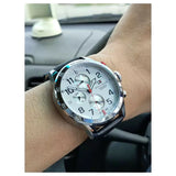 Tommy Hilfiger Trent Multifunction White Dial Black Leather Strap Watch for Men - 1791138 Authentic Buy Shop Now