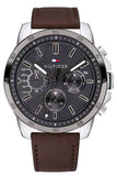 Tommy Hilfiger Decker Grey Dial Brown Leather Strap Watch for Men - 1791562 Authentic Buy Shop Now