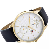 Tommy Hilfiger Hunter White Dial Black Leather Strap Watch for Men - 1791606 Authentic Buy Shop Now