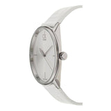 Calvin Klein Accent Silver Dial White Leather Strap Watch for Women - K2Y2Y1KW Authentic Buy Shop Now