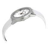 Calvin Klein Steady Silver Dial White Leather Strap Watch for Women - K7Q211L6 Authentic Buy Shop Now