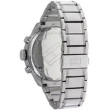 Tommy Hilfiger Trent Chronograph Black Dial Silver Steel Strap Watch for Men - 1791054 Authentic Buy Shop Now