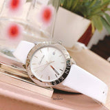 Calvin Klein Steady Silver Dial White Leather Strap Watch for Women - K7Q211L6 Authentic Buy Shop Now