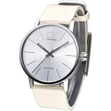 Calvin Klein Post Minimal Silver Dial White Leather Strap Watch for Men - K7621126 Authentic Buy Shop Now