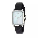 Emporio Armani Gioia Analog Mother of Pearl Dial Black Leather Strap Watch For Women - AR11148 Authentic Buy Shop Now
