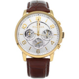 Tommy Hilfiger Keagan Quartz Silver Dial Brown Leather Strap Watch for Men - 1791291 Authentic Buy Shop Now