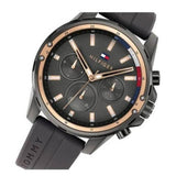 Tommy Hilfiger Mason Black Dial Black Rubber Strap Watch for Men - 1791792 Authentic Buy Shop Now