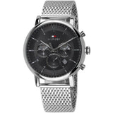 Tommy Hilfiger Evan Grey Dial Silver Mesh Bracelet Watch for Men - 1710396 Authentic Buy Shop Now