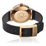 Calvin Klein Post Minimal Rose Gold Dial Black Leather Strap Watch for Men - K7621201 Authentic Buy Shop Now