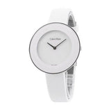 Calvin Klein Chic White Dial White Leather Strap Watch for Women - K7N23TK2 Authentic Buy Shop Now
