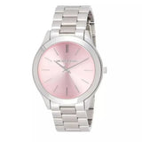 Michael Kors Slim Runway Quartz Pink Dial Silver Steel Strap Watch For Women - MK3380 Authentic Buy Shop Now