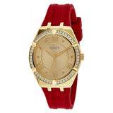 Guess Cosmo Diamonds Gold Dial Red Rubber Strap Watch for Women - GW0034L6 Authentic Buy Shop Now