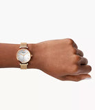 Emporio Armani Gianni T Bar Silver Dial Rose Gold Mesh Bracelet Watch For Women - AR1956 Authentic Buy Shop Now