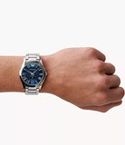 Emporio Armani Valente Quartz Blue Dial Silver Steel Strap Watch For Men - AR11085 Authentic Buy Shop Now