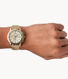 Fossil Dean Chronograph Champagne Dial Gold Steel Strap Watch for Men - FS4867 Authentic Buy Shop Now