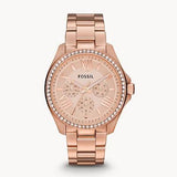 Fossil Cecile Rose Gold Dial Rose Gold Steel Strap Watch for Women - AM4483