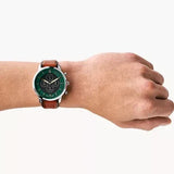Fossil Dillinger Luggage Chronograph Green Dial Brown Leather Strap Watch for Men - FS5734 Authentic Buy Shop Now