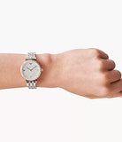 Emporio Armani Gianni T-Bar Silver Dial Two Tone Steel Strap Watch For Women - AR11293 Authentic Buy Shop Now