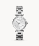 Fossil Carlie Silver Dial Silver Steel Strap Watch for Women - ES4341 Authentic Buy Shop Now