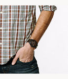 Fossil Machine Flight Chronograph Brown Dial Brown Leather Strap Watch for Men - FS4656 Authentic Buy Shop Now
