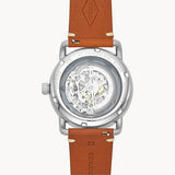 Fossil Commuter Automatic Skeleton Blue Dial Brown Leather Strap Watch for Men - ME3159 Authentic Buy Shop Now