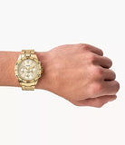 Fossil Garrett Chronograph Gold Dial Gold Steel Strap Watch for Men - FS5772 Authentic Buy Shop Now