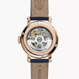 Fossil Original Boyfriend Skeleton White Dial Blue Leather Strap Watch for Women - ME3086 Authentic Buy Shop Now