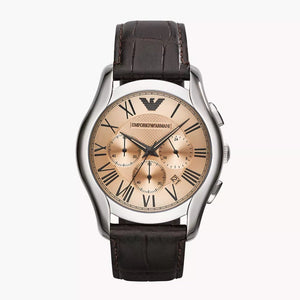 Emporio Armani Valente Chronograph Brown Dial Brown Leather Strap Watch For Men - AR1785 Authentic Buy Shop Now