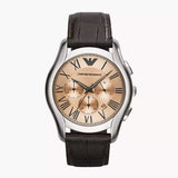 Emporio Armani Valente Chronograph Brown Dial Brown Leather Strap Watch For Men - AR1785 Authentic Buy Shop Now
