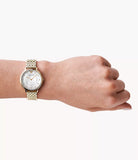 Emporio Armani Dress Analog Mother of Pearl Dial Gold Steel Strap Watch For Women - AR11007 Authentic Buy Shop Now