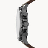 Fossil Nate Chronograph Grey Dial Brown Leather Strap Watch for Men - JR1424 Authentic Buy Shop Now