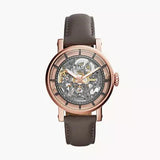 Fossil Boyfriend Automatic Skeleton Grey Dial Grey Leather Strap Watch for Women - ME3089 Authentic Buy Shop Now
