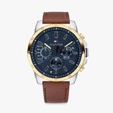 Tommy Hilfiger Decker Blue Dial Brown Leather Strap Watch for Men - 1791561 Authentic Buy Shop Now