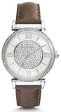 Michael Kors Caitlin Quartz Silver Dial Gray Leather Strap Watch For Women - MK2377 Authentic Buy Shop Now