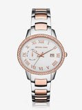 Michael Kors Whitley Analog White Dial Two Tone Steel Strap Watch For Women - MK6228 Authentic Buy Shop Now