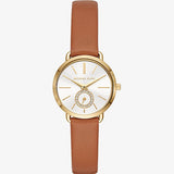 Michael Kors Portia Quartz White Dial Brown Leather Strap Watch For Women - MK2734 Authentic Buy Shop Now