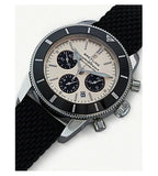 Breitling Superocean Heritage B01 Chronograph 44 Silver Dial Black Mesh Bracelet Watch for Men - AB0162121G1S1 Authentic Buy Shop Now