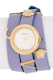 Versace V-Flare Silver Dial Purple Leather Strap Watch for Women - VEBN00318 Authentic Buy Shop Now